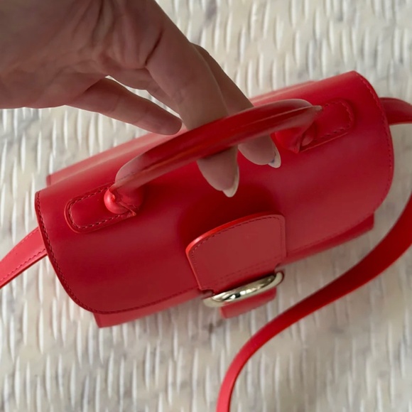 Authentic Delvaux Box Calfskin Mini Brilliant Satchel Red - Picture 7 of 16